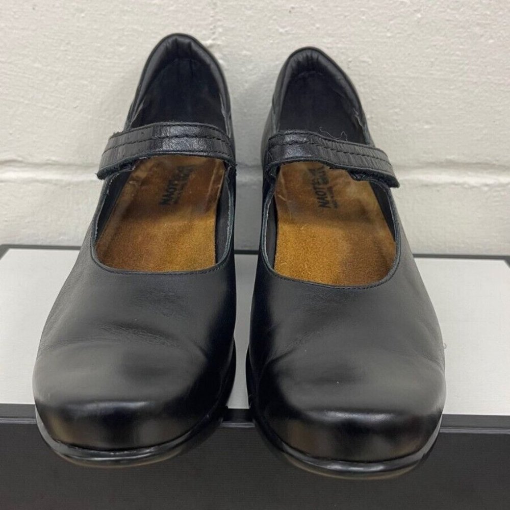 Naot Womens Mary Jane Black Leather Casual Pump Heels Strap Size 11 US/42 EU